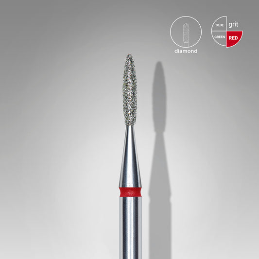 Staleks Pro Diamond Nail Drill Bit Flame Red 1.6 mm × 8 mm