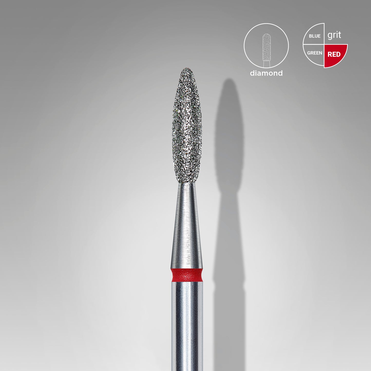 Staleks Pro Diamond Nail Drill Bit Flame Red 2.1 mm × 8 mm