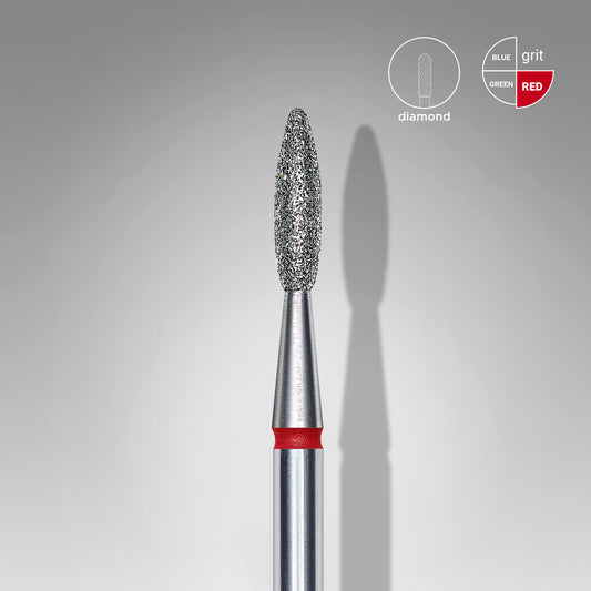 Staleks Pro Diamond Nail Drill Bit Flame Red 2.1 mm × 8 mm
