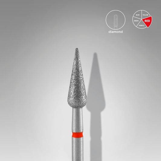 Staleks Pro Diamond Nail Drill Bit Flame Red 4.0 mm × 12 mm