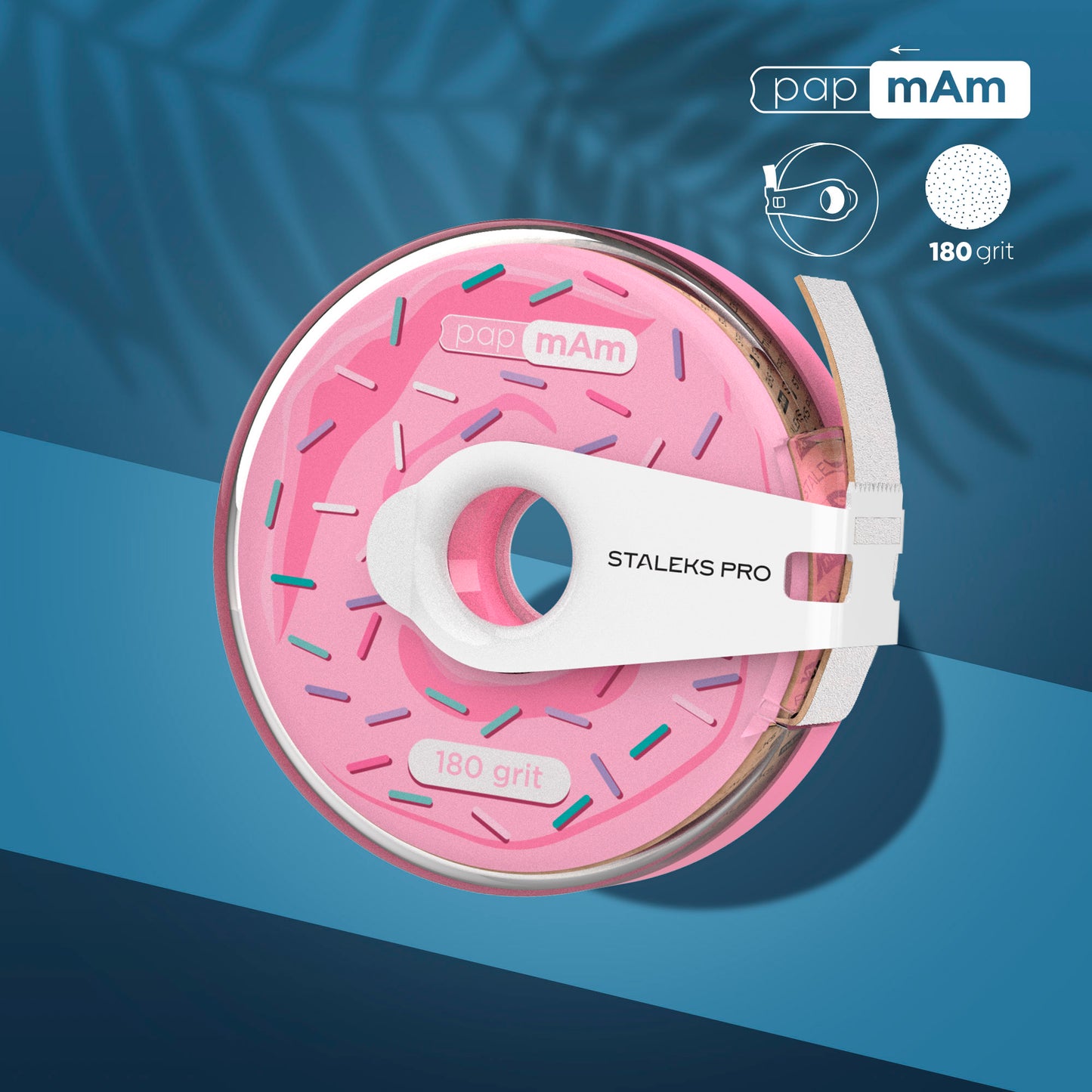 Staleks Pro PapmAm White Abrasive Tape EXPERT 180 Grit in Plastic Case