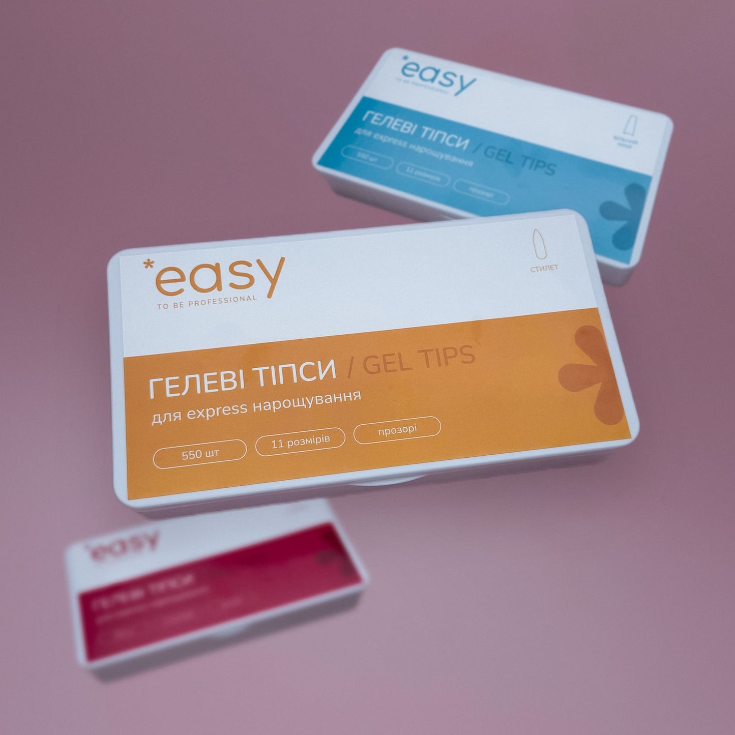 Гелеві тіпси для нарощування нігтів форми "Вільний край", ТМ "Easy to be professional"