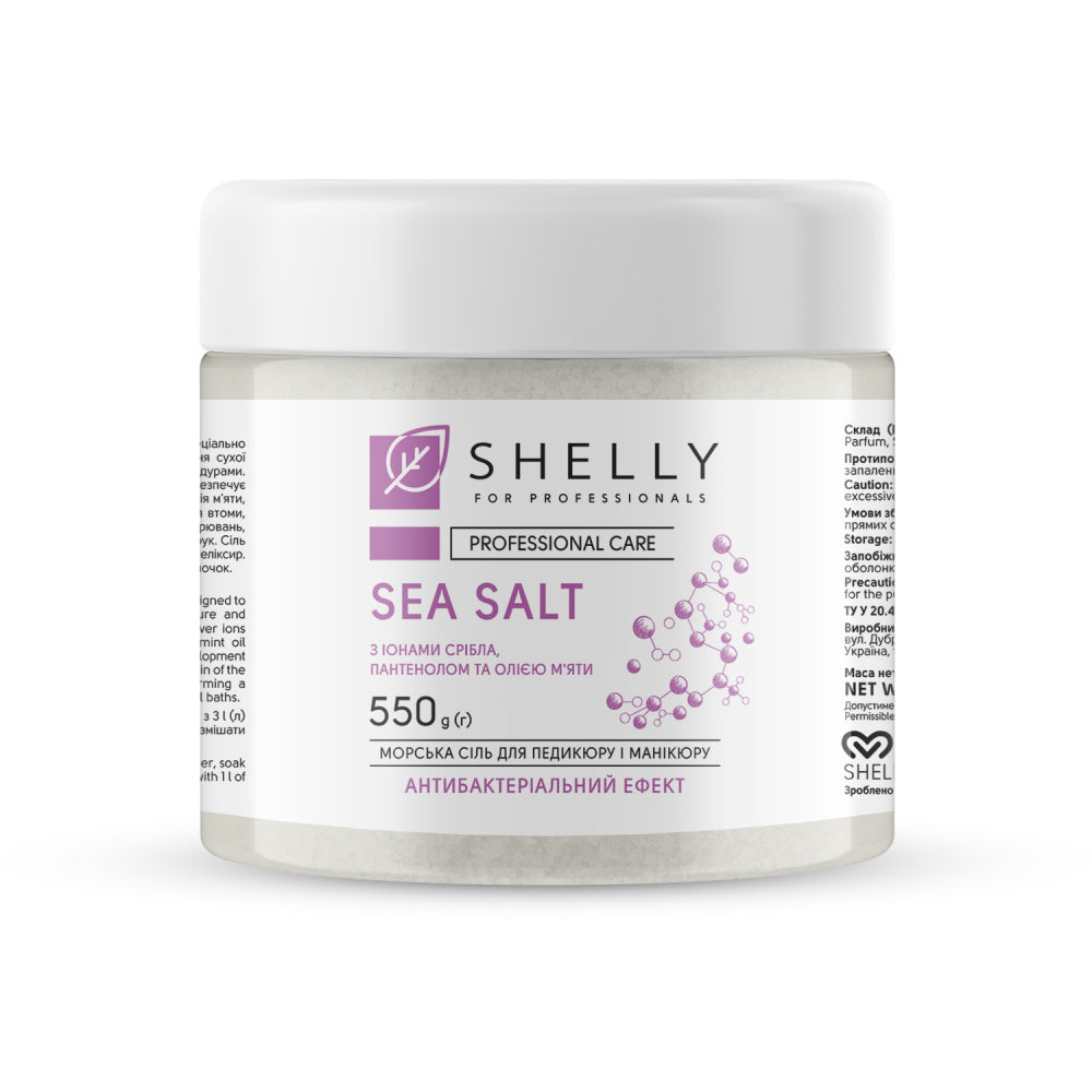 BATH SALT WITH SILVER IONS, PANTHENOL AND MINT OIL SHELLY 550 G