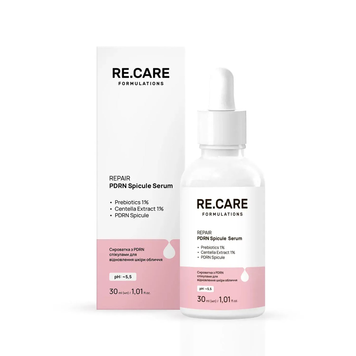 Сироватка з PDRN спікулами для відновлення шкіри обличчя Repair PDRN Spicule Serum RECARE 30 мл