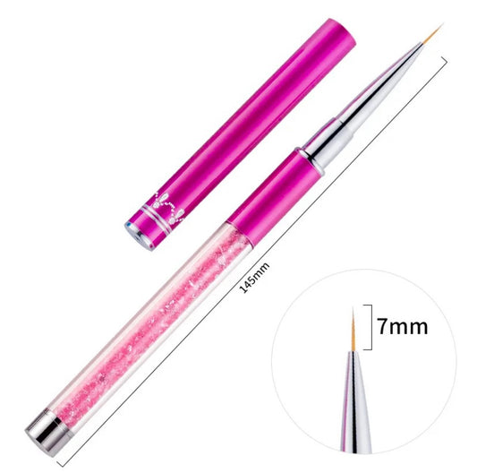 Пензель з кристалами рожевий 7 мм